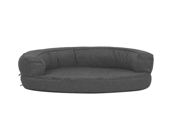 Saltea ergonomică pat de câini negru 75x53 cm aspect in/fleece, 4 image