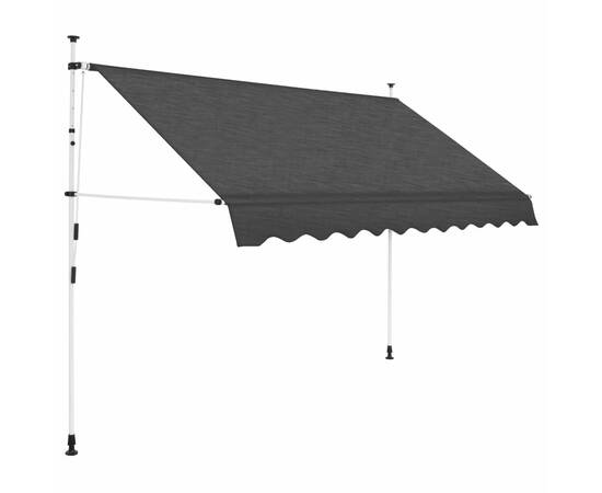 Copertină retractabilă manual, antracit, 300 cm