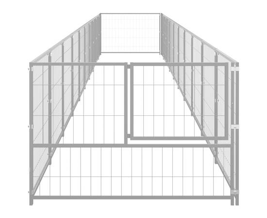 Padoc pentru câini, argintiu, 10 m², oțel, 3 image