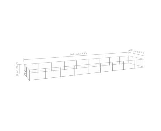 Padoc pentru câini, argintiu, 18 m², oțel, 6 image