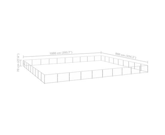 Padoc pentru câini, argintiu, 90 m², oțel, 6 image