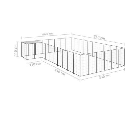 Padoc pentru câini, negru, 19,36 m², oțel, 6 image