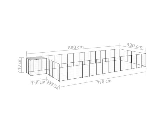 Padoc pentru câini, negru, 26,62 m², oțel, 6 image