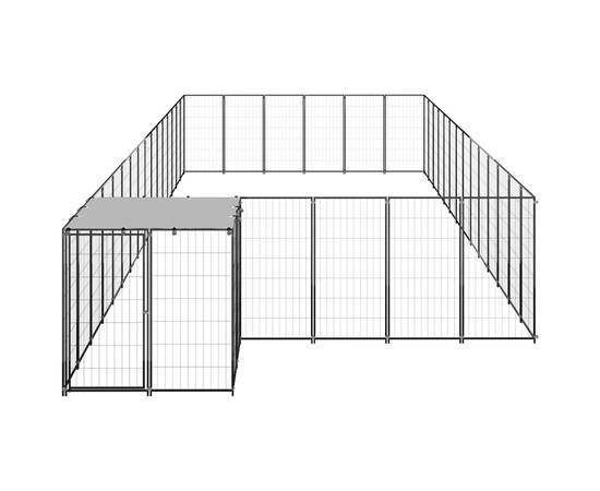 Padoc pentru câini, negru, 26,62 m², oțel, 2 image