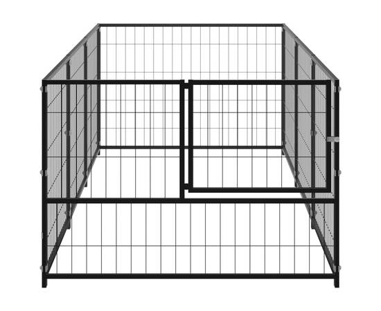 Padoc pentru câini, negru, 3 m², oțel, 3 image