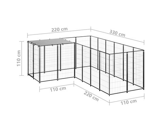 Padoc pentru câini, negru, 4,84 m², oțel, 6 image