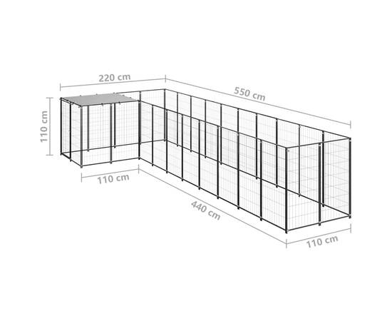 Padoc pentru câini, negru, 7,26 m², oțel, 6 image