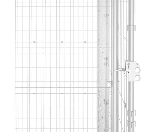 Padoc câini de exterior cu acoperiș, 7,26 m², oțel galvanizat, 5 image