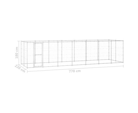 Padoc pentru câini de exterior, 16,94 m², oțel galvanizat, 6 image