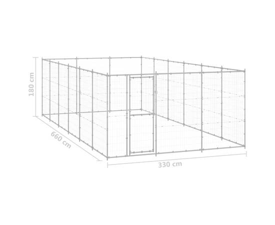 Padoc pentru câini de exterior, 21,78 m², oțel galvanizat, 6 image