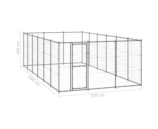 Padoc pentru câini de exterior, 21,78 m², oțel, 6 image