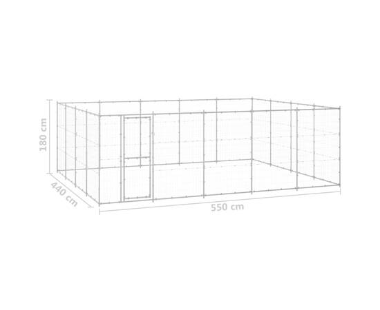 Padoc pentru câini de exterior, 24,2 m², oțel galvanizat, 6 image