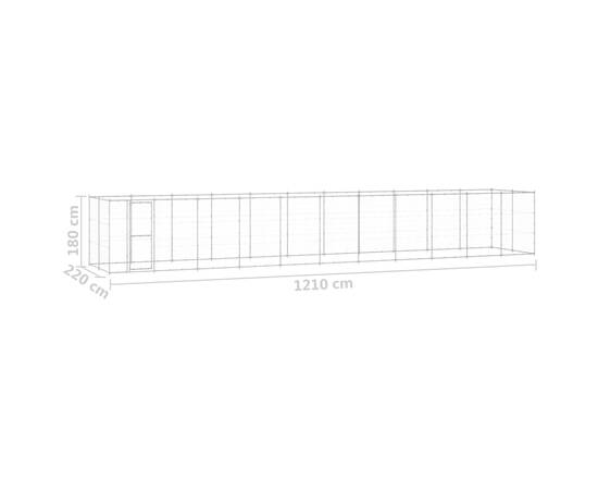 Padoc pentru câini de exterior, 26,62 m², oțel galvanizat, 6 image