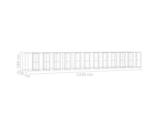 Padoc pentru câini de exterior, 29,04 m², oțel galvanizat, 6 image