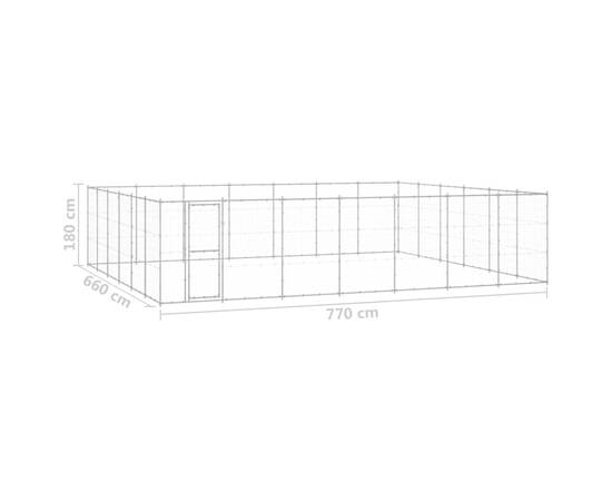 Padoc pentru câini de exterior, 50,82 m², oțel galvanizat, 6 image