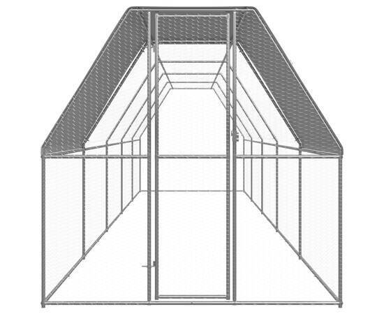 Coteț de exterior pentru păsări, 2x10x2 m, oțel zincat, 2 image