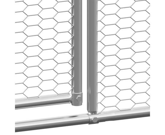 Coteț de exterior pentru păsări, 2x8x2 m, oțel zincat, 5 image