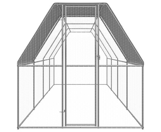 Coteț de exterior pentru păsări, 2x8x2 m, oțel zincat, 2 image