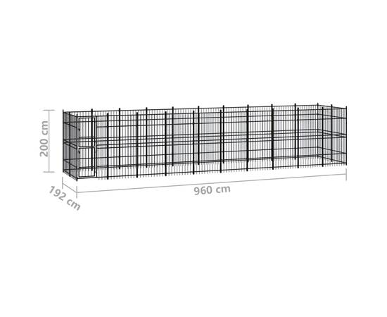 Padoc pentru câini de exterior, 18,43 m², oțel, 7 image