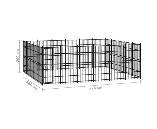Padoc pentru câini de exterior, 27,65 m², oțel, 7 image