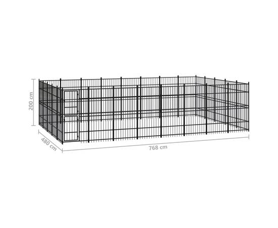 Padoc pentru câini de exterior, 36,86 m², oțel, 7 image