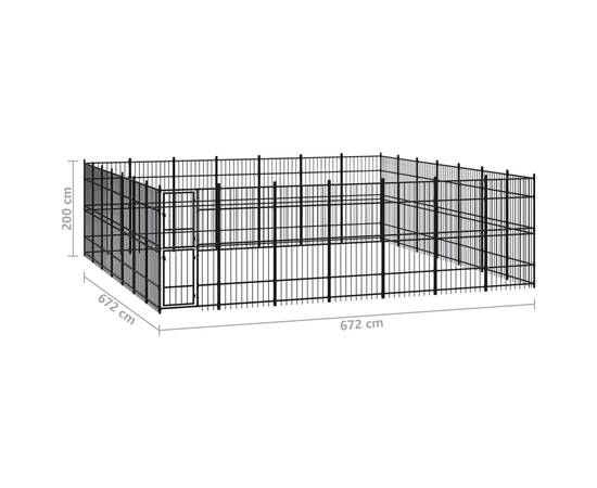 Padoc pentru câini de exterior, 45,16 m², oțel, 7 image