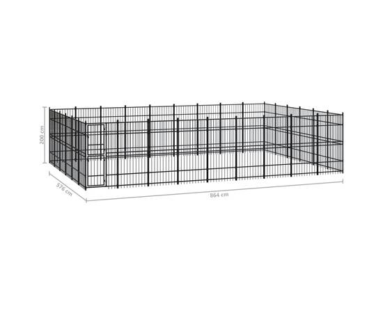 Padoc pentru câini de exterior, 49,77 m², oțel, 7 image