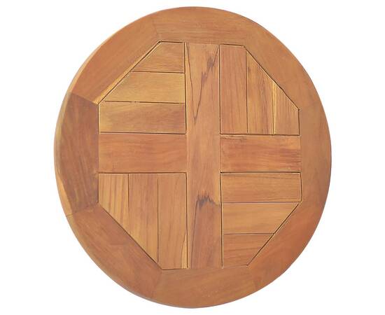 Blat de masă, 40 cm, lemn masiv de tec, rotund, 2,5 cm, 4 image