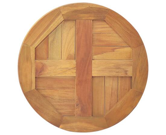 Blat de masă, 40 cm, lemn masiv de tec, rotund, 2,5 cm, 5 image
