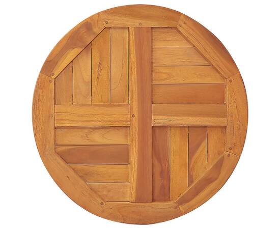 Blat de masă, 50 cm, lemn masiv de tec, rotund, 2,5 cm, 5 image
