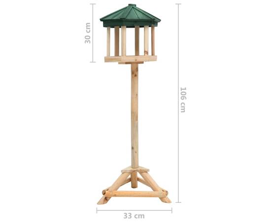 Hrănitor pentru păsări vertical, 33x106 cm, lemn masiv de brad, 7 image
