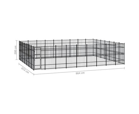 Padoc pentru câini de exterior, 58,06 m², oțel, 7 image