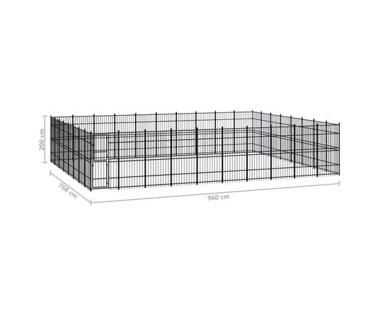 Padoc pentru câini de exterior, 73,73 m², oțel, 7 image