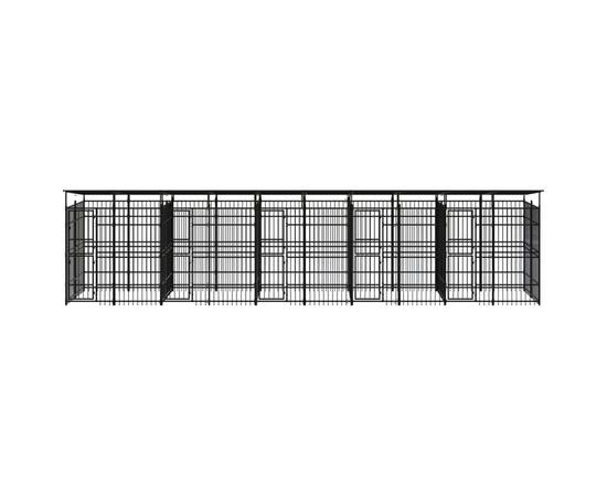 Padoc pentru câini de exterior cu acoperiș, 18,43 m², oțel, 2 image