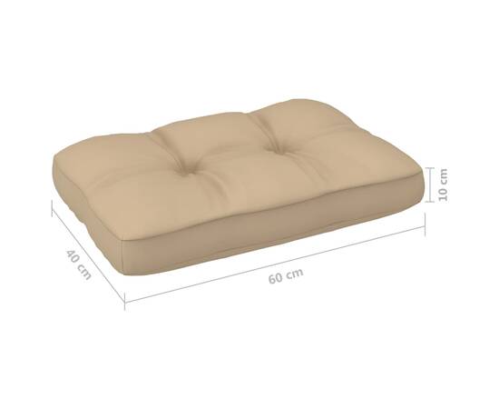 Pernă pentru canapea din paleți, bej, 60 x 40 x 12 cm, 4 image
