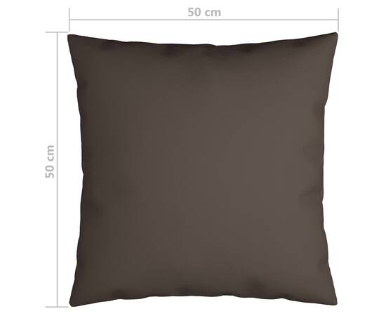 Perne decorative, 4 buc., gri taupe, 50x50 cm, material textil, 6 image