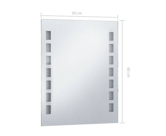 Oglindă cu led de perete de baie, 50 x 60 cm, 7 image