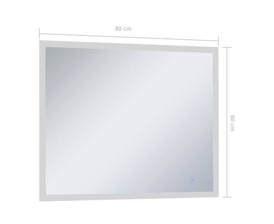 Oglindă cu led de perete de baie cu senzor tactil, 80 x 60 cm, 8 image