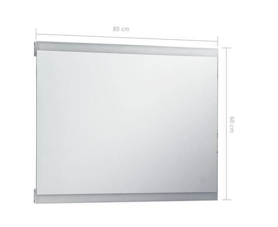 Oglindă cu led de perete de baie cu senzor tactil, 80 x 60 cm, 7 image