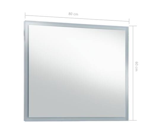 Oglindă cu led de perete pentru baie, 80 x 60 cm, 8 image