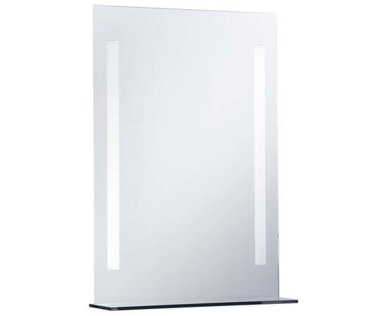 Oglindă cu led de perete pentru baie cu raft, 50 x 70 cm, 4 image