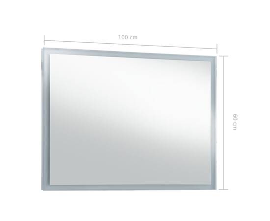 Oglindă cu led pentru perete de baie, 100 x 60 cm, 8 image