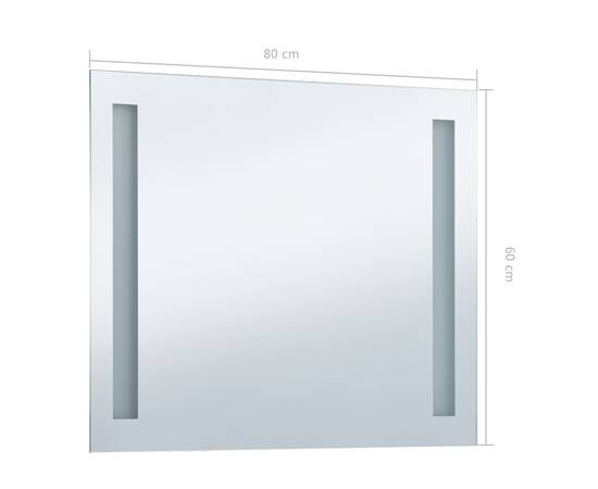 Oglindă de perete de baie cu led, 80 x 60 cm, 7 image