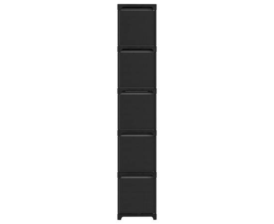 Raft expunere 15 cuburi, cutii, negru, 103x30x175,5 cm, textil, 4 image