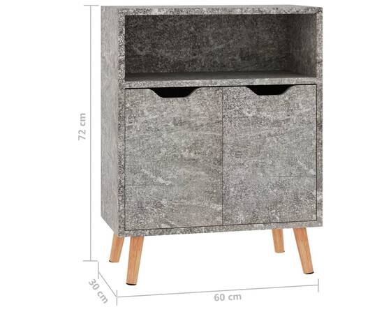 Servantă, gri beton, 60x30x72 cm, pal, 8 image
