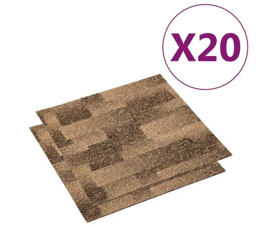 Dale mochetă pentru podea, 20 buc., maro, 5 m², 2 image