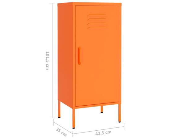 Dulap de depozitare, portocaliu, 42,5x35x101,5 cm, oțel, 8 image