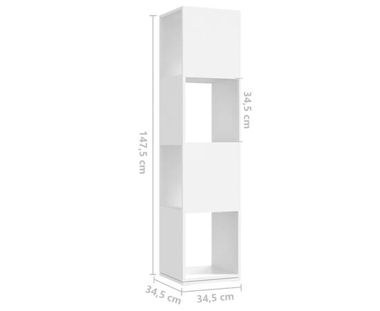 Dulap rotativ, alb, 34,5x34,5x147,5 cm, pal, 7 image