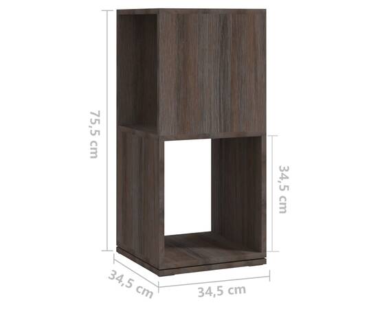 Dulap rotativ, gri/stejar sonoma, 34,5x34,5x75,5 cm, pal, 7 image