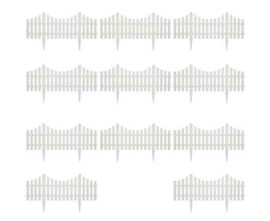 Gard pentru peluză alb 17 buc / 10 m, 8 image